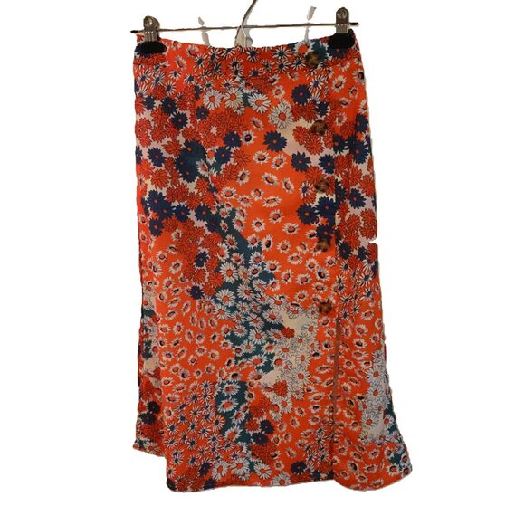 Amazon Fashion Red Floral Long Skirt Size XS - Picture 2 of 5